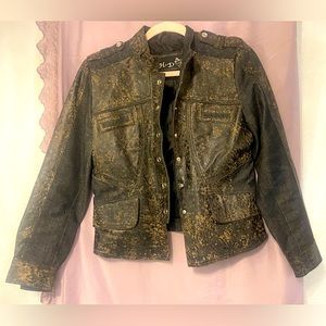 Jean & faux leather jacket